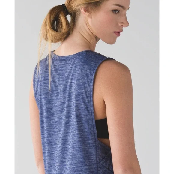 Lululemon Var-City Muscle‎ Tank Top in Heathered Hero Blue Size 8 - Picture 8 of 10